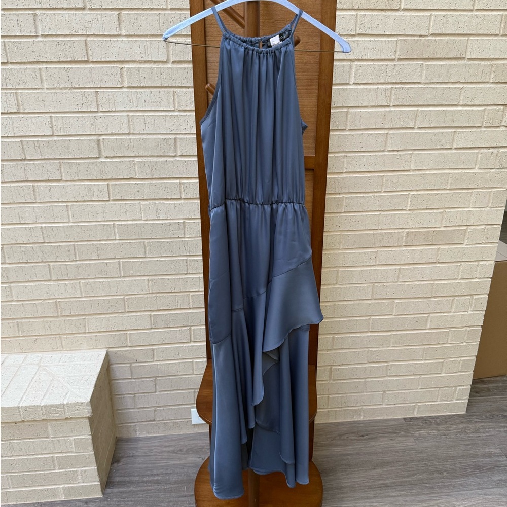 Elegant Blue Sleeveless Dress